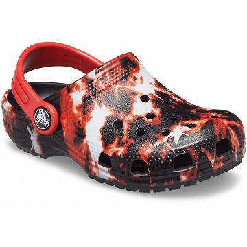 Crocs Classic Bleach Dye Girls' Clogs Red / Black | Australia 1486RVDW